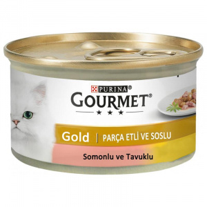 PURINA GOURMET SOMONLU VE TAVUKLU PARÇA ETLİ 85GR