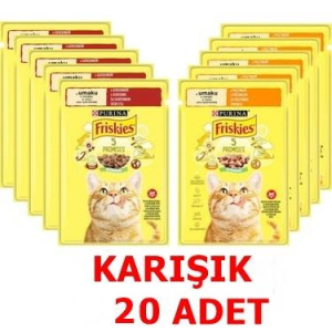 PURİNA FRİSKİES KARIŞIK KEDİ YAŞ MAMA 20 ADET X 85GR 